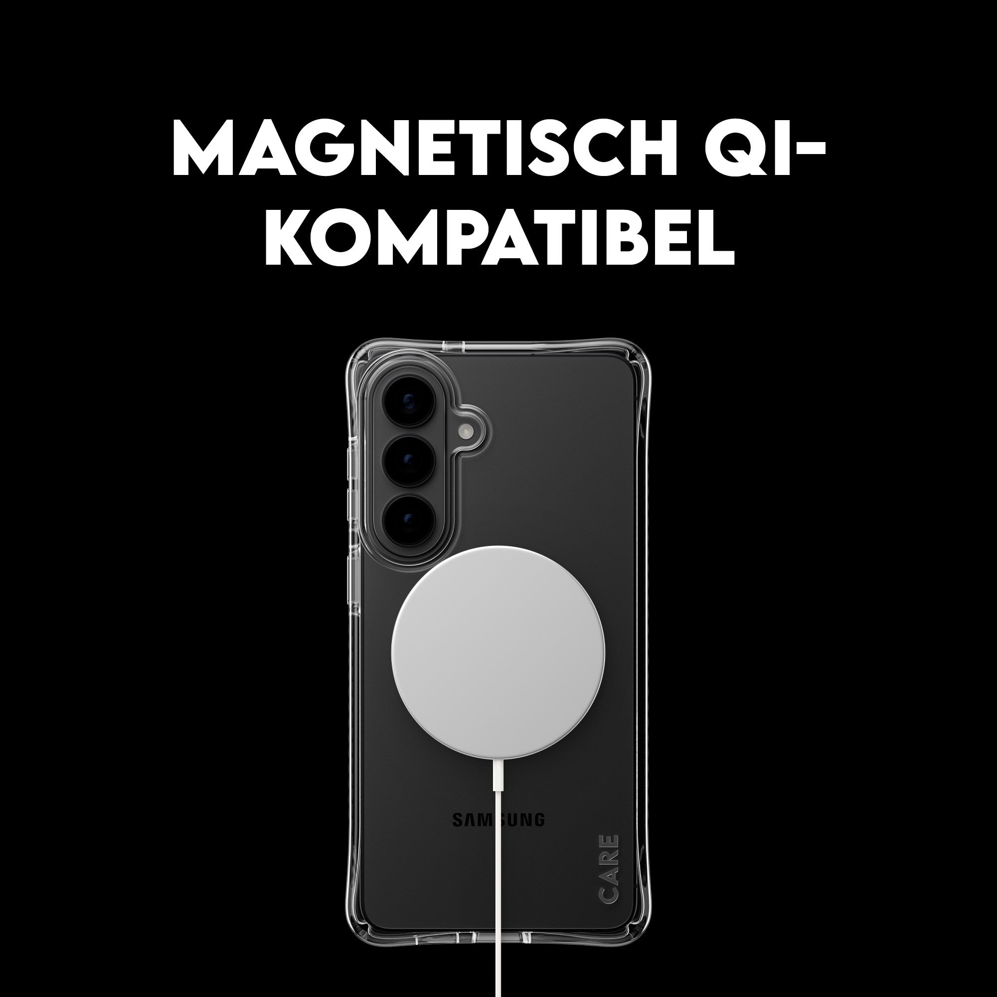 CARE™ by PanzerGlass® Samba Case Transparent m. Weiss Qi Samsung Galaxy S26+